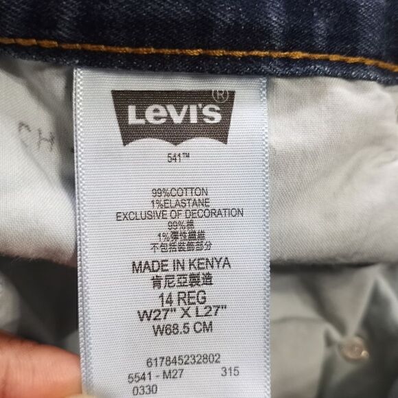 Levi's 541 Athletic Fit Jeans W27x L27 Dark Acid Wash Navy Blue - Picture 4 of 11